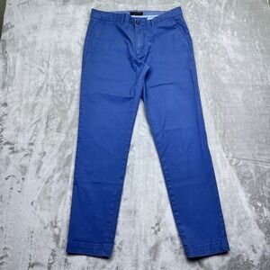 Banana Republic Mens Mason Chino Pants Sz 32 Blue Casual Everyday Cotton Stretch